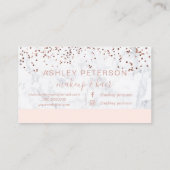 Makeup marble roos gold confetti monogram blush visitekaartje (Achterkant)