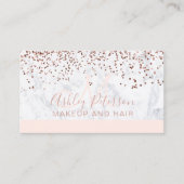 Makeup marble roos gold confetti monogram blush visitekaartje (Voorkant)