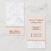 Makeup marble roos gold glitter monogram blush visitekaartje (Voorkant / Achterkant)