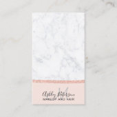 Makeup marble roos gold glitter monogram blush visitekaartje (Voorkant)