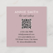 Makeup Marble Rose Gold Glitter Monogram QR Vierkante Visitekaartje (Achterkant)