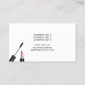 Makeup Mascara, Lipstick, Brush enz. Makeup Artist Visitekaartje (Achterkant)