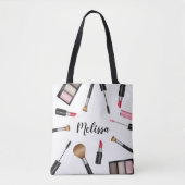 Makeup Mascara, lipstick, enz., met eigen naam Tote Bag (Voorkant)
