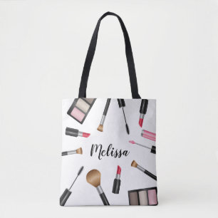 Makeup Mascara, lipstick, enz., met eigen naam Tote Bag