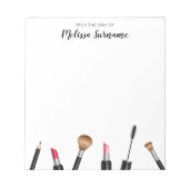 Makeup Mascara, lipstick, potlood, penselen en naa Notitieblok (Voorkant)