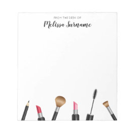 Makeup Mascara, lipstick, potlood, penselen en naa Notitieblok