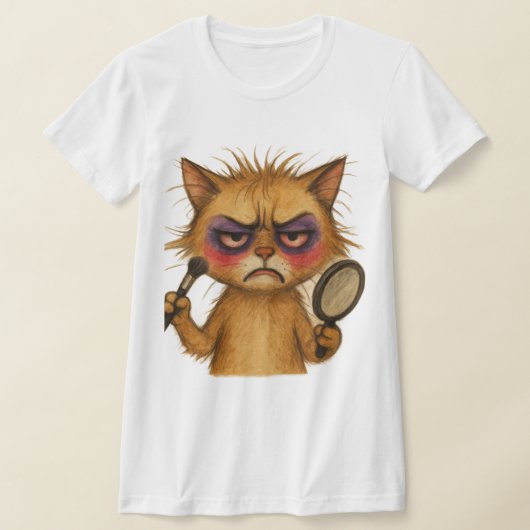 Makeup Meowster – Funny Cat Teen Shirt (Laagn)