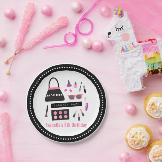 Makeup Mode Show Birthday Party Supplies Papieren Bordje (Feest)