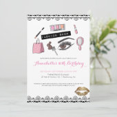 Makeup/Mode Show partijuitnodiging Kaart (Staand voorkant)