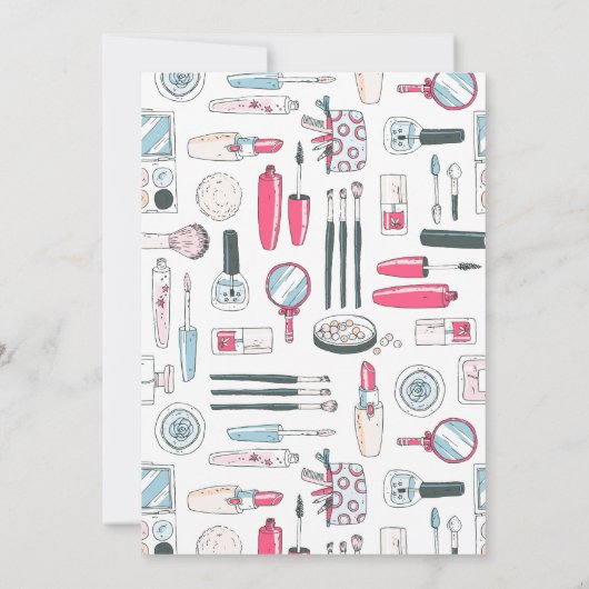 Makeup/Mode Show partijuitnodiging Kaart (Achterkant)