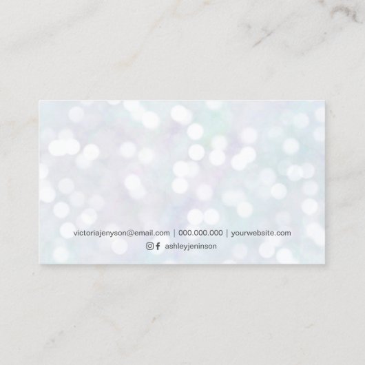 Makeup modern nacre pastel glitter bokeh visitekaartje (Achterkant)