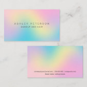 Makeup modern pastel holografisch iridescent ombre visitekaartje (Voorkant / Achterkant)