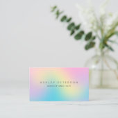 Makeup modern pastel holografisch iridescent ombre visitekaartje (Staand voorkant)