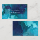 Makeup moderne chromosoomturquoise blauwe waterver visitekaartje (Voorkant / Achterkant)