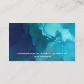 Makeup moderne chromosoomturquoise blauwe waterver visitekaartje (Achterkant)