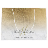 Makeup monogram marmer gold foil script groot cadeauzakje (Achterkant)