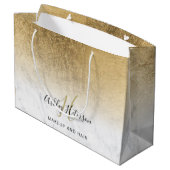 Makeup monogram marmer gold foil script groot cadeauzakje (Achterkant Gekanteld)