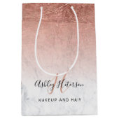 Makeup monogram marmer roos gold foil script medium cadeauzakje (Voorkant)