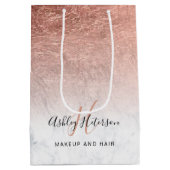 Makeup monogram marmer roos gold foil script medium cadeauzakje (Achterkant)