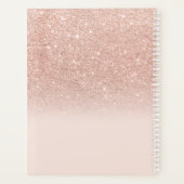 Makeup monogram zwart roos goud glitter script planner (Achterkant)