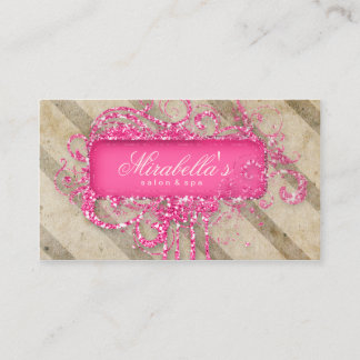 Makeup Nail Salon  Stripes Glitter Grunge Visitekaartje