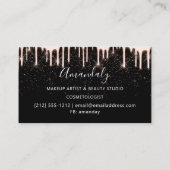 Makeup Nails Hair Wax Studio-Logo — zwart Roos Visitekaartje (Achterkant)