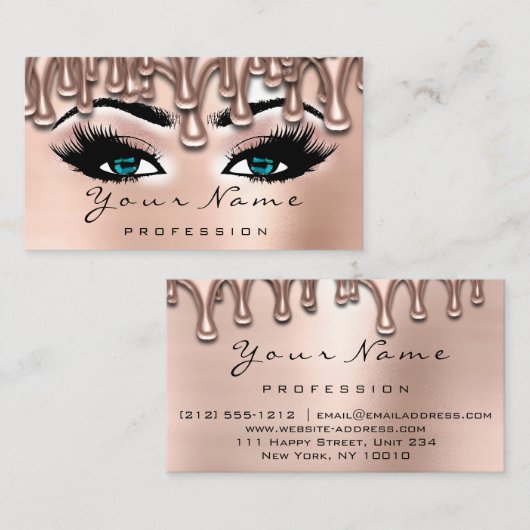 Makeup Nails Lash Makeup Roos Drijft Blush Blue Visitekaartje (Voorkant / Achterkant)