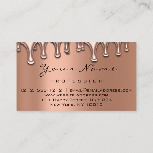 Makeup Nails Lash Makeup Roos Drijft koperblauw Visitekaartje (Achterkant)