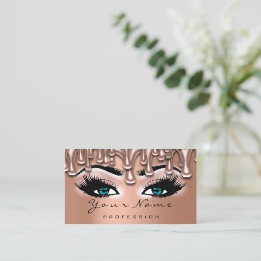 Makeup Nails Lash Makeup Roos Drijft koperblauw Visitekaartje (Staand voorkant)