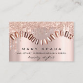 Makeup Nails Manicure Roos Gold Spark Confetti Visitekaartje (Voorkant)
