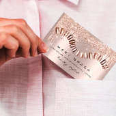 Makeup Nails Manicure Roos Gold Spark Confetti Visitekaartje