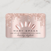 Makeup Nails Manicure Roos Spark Glitter Visitekaartje (Voorkant)