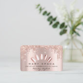 Makeup Nails Manicure Roos Spark Glitter Visitekaartje (Staand voorkant)