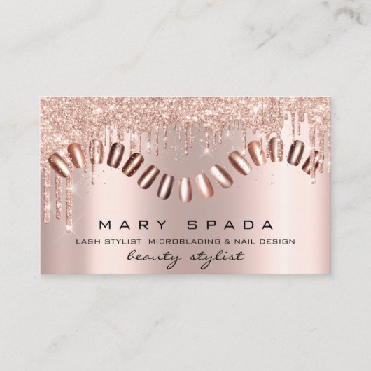 Makeup Nails Manicure Roos Spark Mode Gold Wow Visitekaartje (Voorkant)