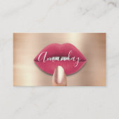 Makeup Nails Roos Roze Kus Lips Logo QR Code Visitekaartje (Voorkant)