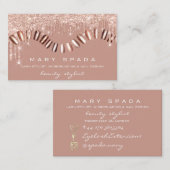 Makeup Nails Stylist Manicure Roos Gold Drip Spark Visitekaartje (Voorkant / Achterkant)