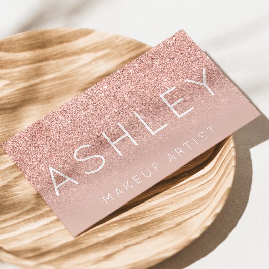 Makeup name elegant typografie blush roos gold visitekaartje