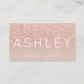 Makeup name elegant typografie blush roos gold visitekaartje (Voorkant)