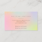 Makeup name holografische pastelgirografie visitekaartje (Achterkant)