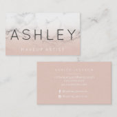 Makeup name typografie blush marble ombre visitekaartje (Voorkant / Achterkant)