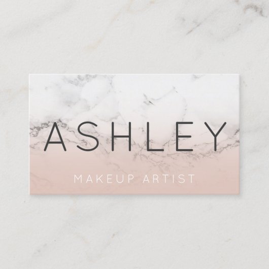 Makeup name typografie blush marble ombre visitekaartje (Voorkant)