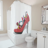 Makeup op hoog niveau Stilettos-Mode Douchegordijn (In situ)