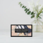 Makeup Palette en Borstels | Zwarte Rand Visitekaartje (Staand voorkant)