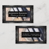 Makeup Palette en Penselen | Antiek zwarte grens Visitekaartje (Voorkant / Achterkant)