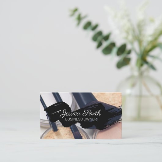 Makeup Palette en Penselen Visitekaartje (Staand voorkant)