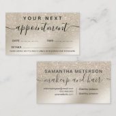 Makeup pareel glitter iory ombre goud metallic afsprakenkaartje (Voorkant / Achterkant)