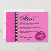 Makeup Party Invitation Advertisation Kaart (Achterkant)