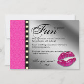 Makeup Party Invitation Advertisement Mirror Kaart (Achterkant)