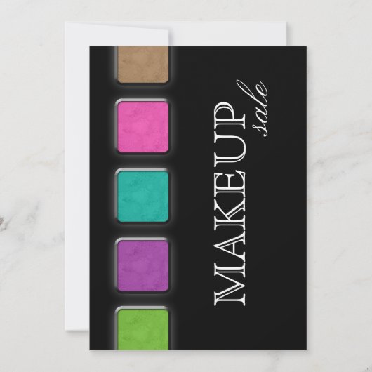 Makeup Party Invitation Advertisement Palette Kaart (Voorkant)