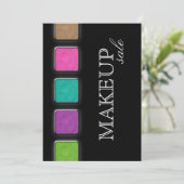 Makeup Party Invitation Advertisement Palette Kaart (Staand voorkant)